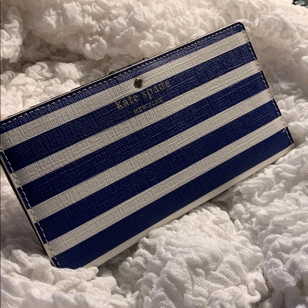 Kate Spade Blue Striped Wallet - Picture 2 of 7